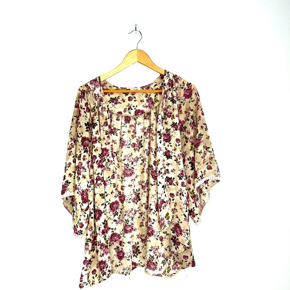 Sheer Floral Kimono